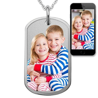 Engraved with Border Gold Plated Personalized Photo Necklace-silviax