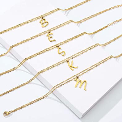 Gold Plated Personalized Double Layer Chains Letter Anklet-silviax