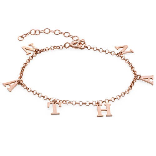 Gold Plated Copper Personalized Name Anklet-silviax