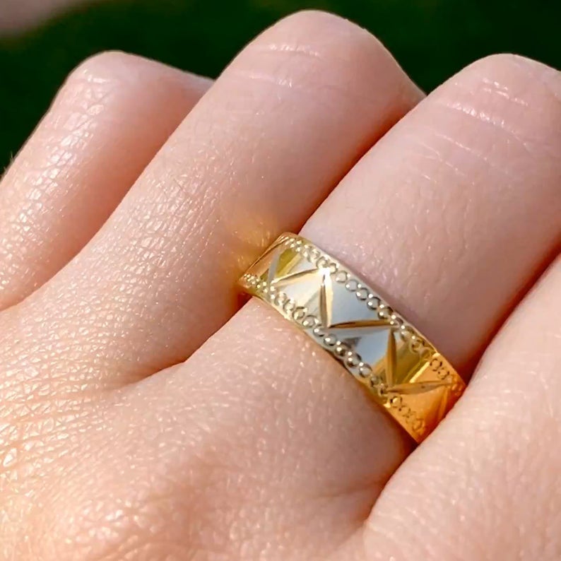 Designer Band Ring Gold Plated Jewelry Gift for him her-silviax