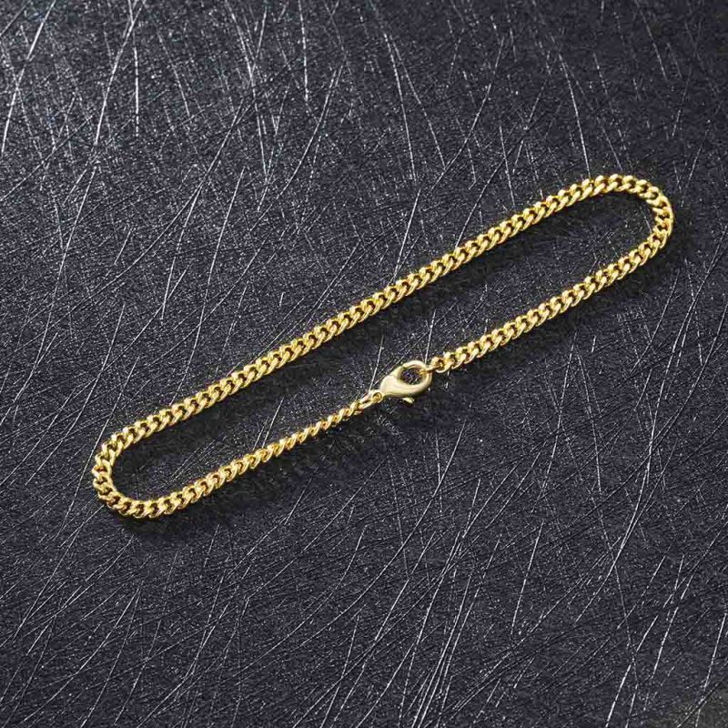 5mm Cuban Chain Gold Plated Bracelet-silviax