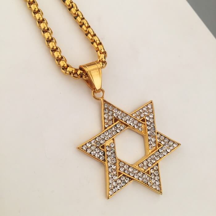 Six Pointed Star Pendant Gold Plated Necklace-silviax