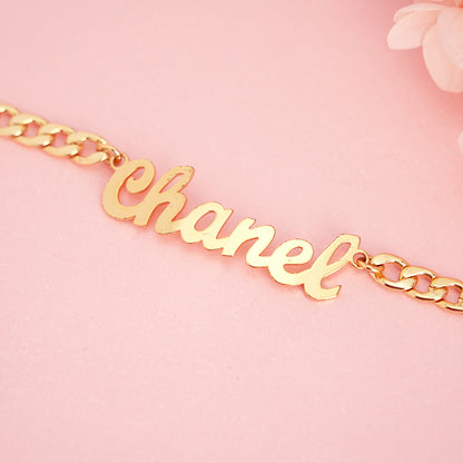 5mm Cuban Chain Gold Plated Personalized Custom Name Bracelet-silviax