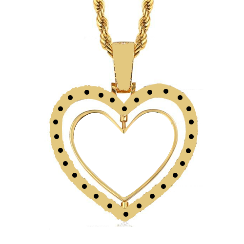 Gold Plated Heart Rotating Custom Double-Sided Photo Necklace-silviax