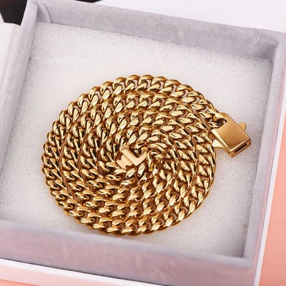 12mm Cuban Link Chain Gold Plated Hypoallergenic Hip Hop Jewelry Necklace For Men Women