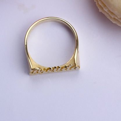 Customized Gold Plated Name Ring-silviax