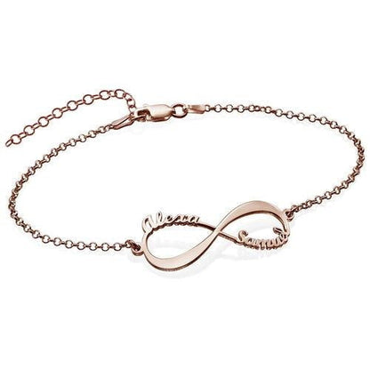 Gold plated Infinity Anklet with Names-silviax