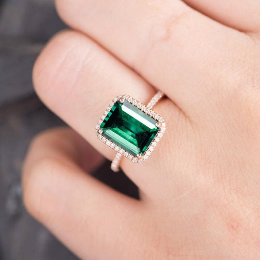 Personalized Engraved 925 Sterling Silver Emerald Cut Promise Ring-silviax