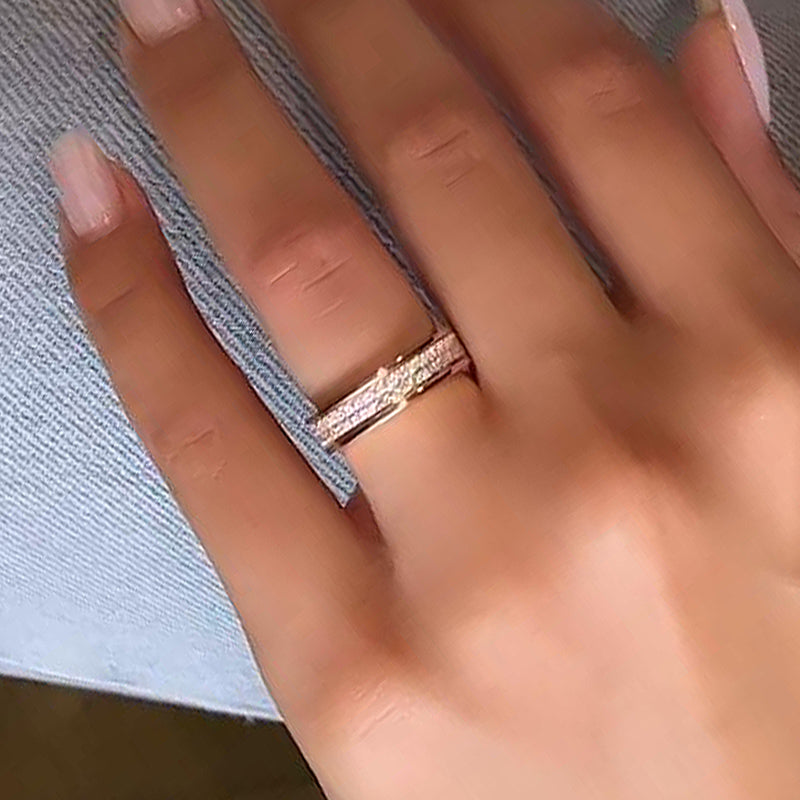 Elegant Rose Gold Women's Wedding Band In Sterling Silver-Maxinejewelry