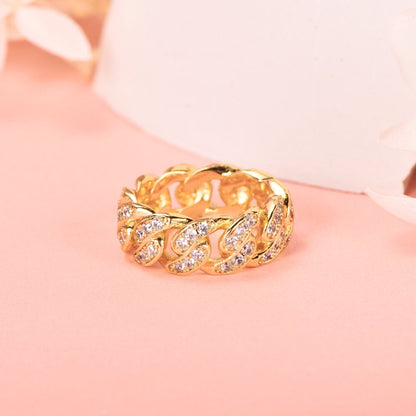 Iced 8mm Cuban Gold Plated Ring-silviax