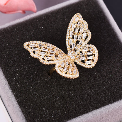 Sparkling Butterfly Cubic Zirconia Ring For Women-silviax