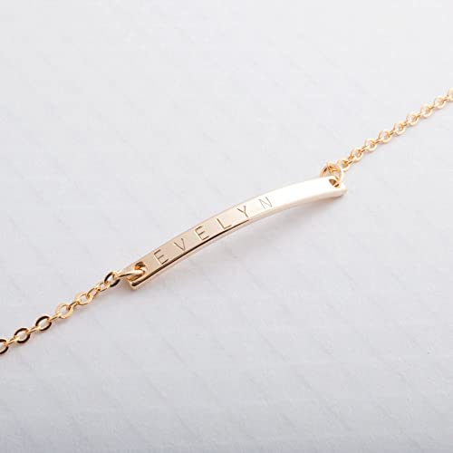 Gold Plated Personalized Name Engraved Anklet-silviax