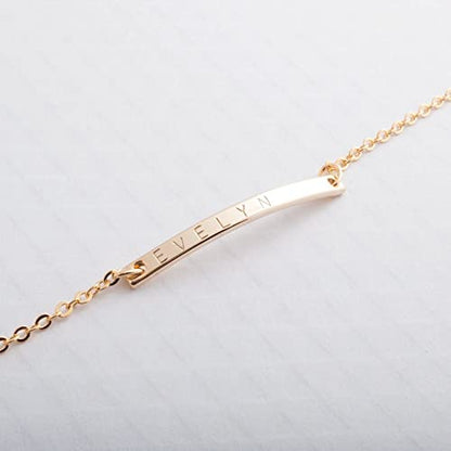 Gold Plated Personalized Name Engraved Anklet-silviax