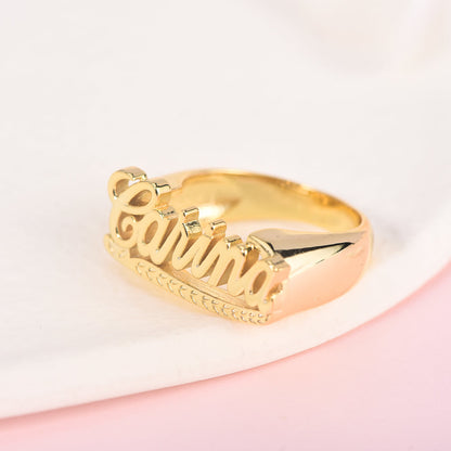 Gold Plated Personalized Customized Name Ring-silviax