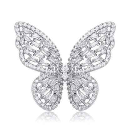 Sparkling Butterfly Cubic Zirconia Ring For Women-silviax