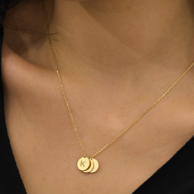 1-6 Letter Personalized Engraved Initial Disc Coin Necklace for Mother-silviax