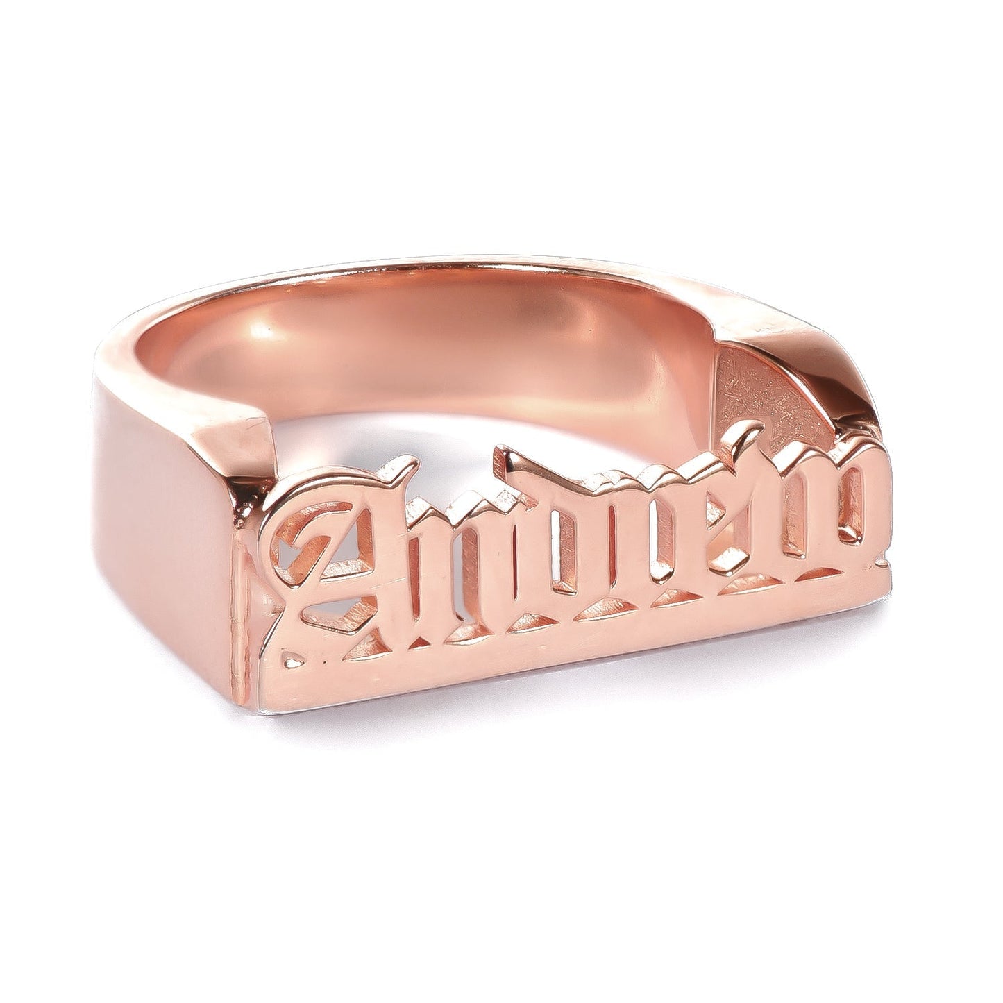 Gold Plated Personalized Gothic Name Ring-silviax