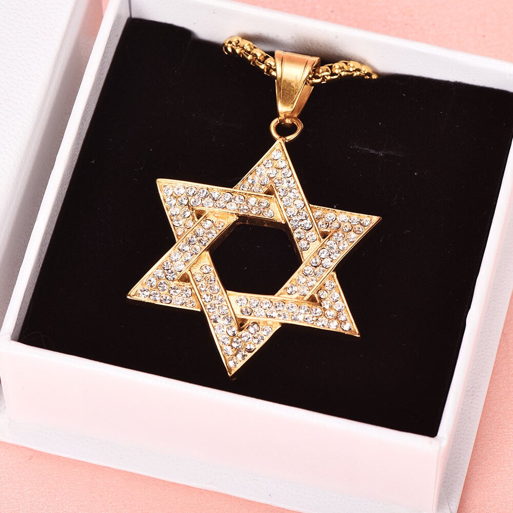 Six Pointed Star Pendant Gold Plated Necklace-silviax