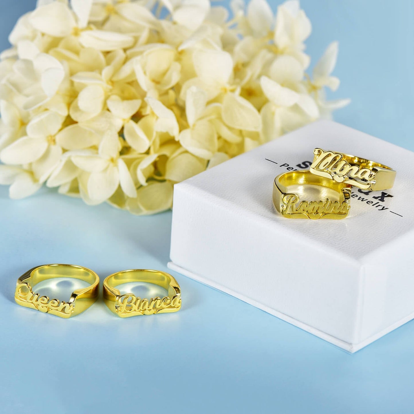 Gold Plated Personalized Name Heart Ring-silviax