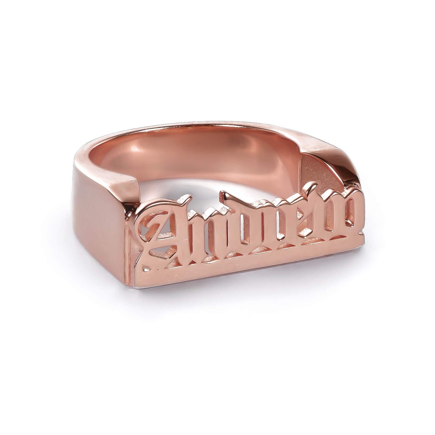 Gold Plated Personalized Gothic Name Ring-silviax