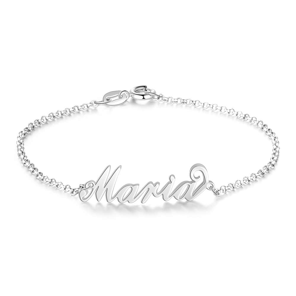 Gold Plated Name Anklet with Engraved Inspirational-silviax