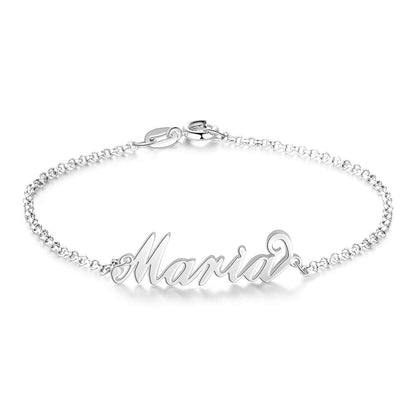 Gold Plated Name Anklet with Engraved Inspirational-silviax