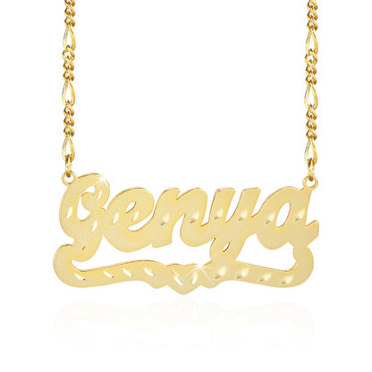 Diamond Cut Heart Gold Plated Personalized Name Necklace-silviax