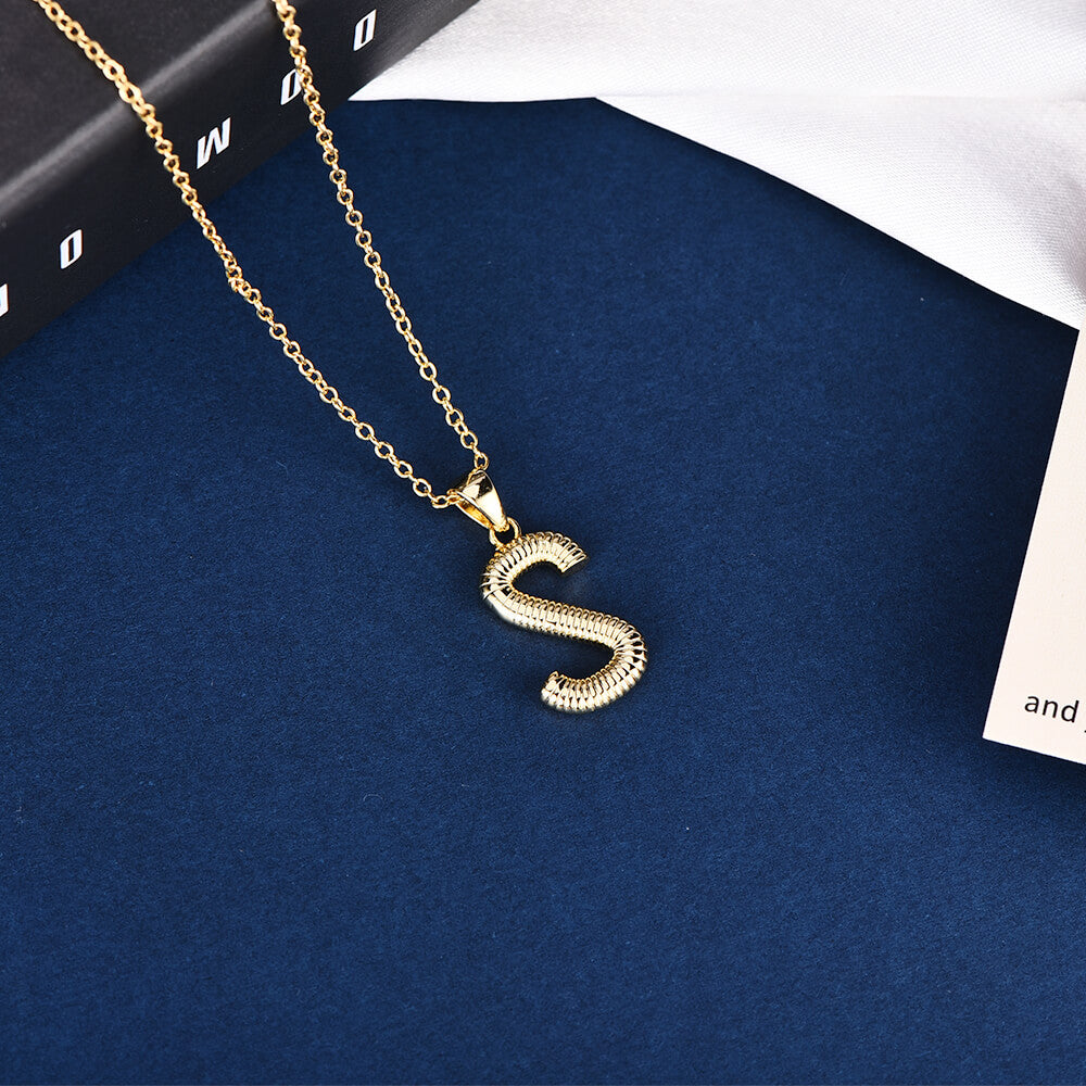 Bold Letter Pendant Personalized Custom Gold Plated Initial Necklace-silviax