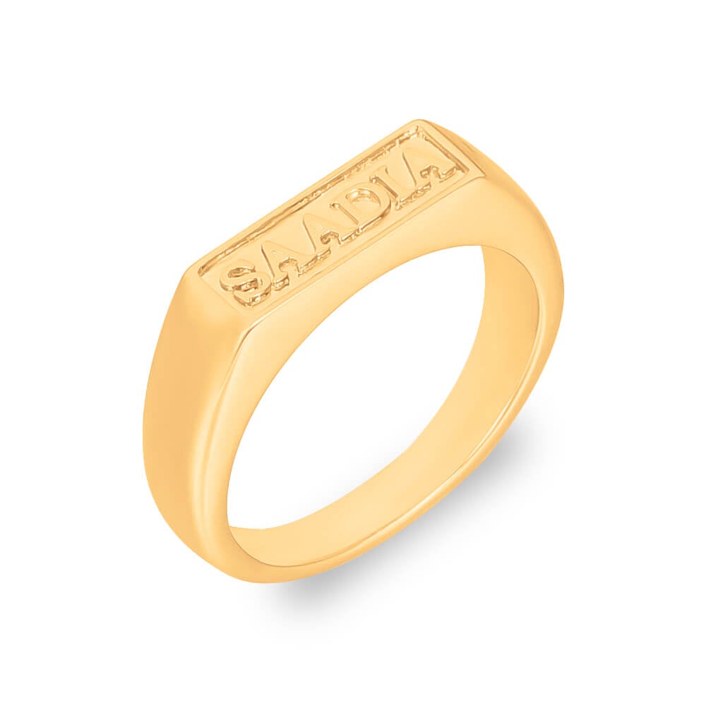 Rectangle Name Ring Personalized Custom Gold Plated-silviax