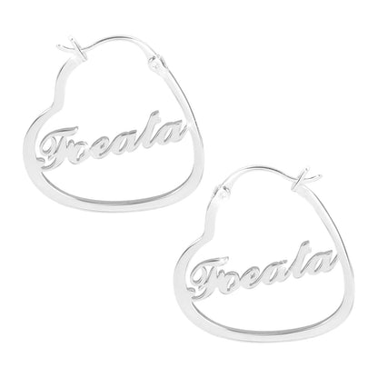 Gold Plating Personalized Heart Name Earrings-silviax