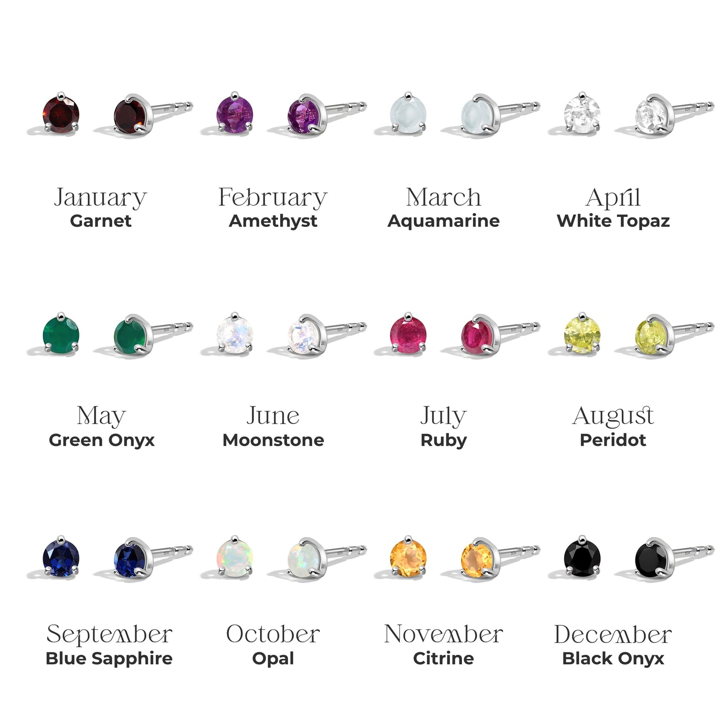 Amethyst Solid Round Studs - February Birthstone