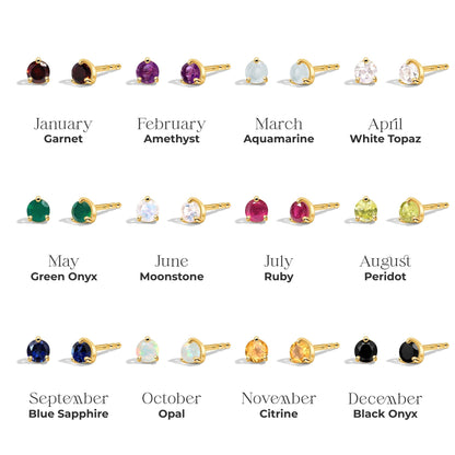 Zodiac Birthstone Studs - Aquarius Amethyst