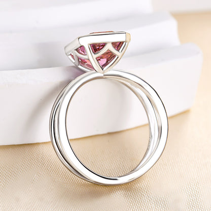 Exclusive Emerald Cut Padparadscha Engagement Ring