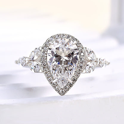 Special Halo Pear Cut Engagement Ring