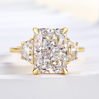 Noble Radiant Cut Three Stone Engagement Ring