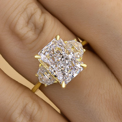 Noble Radiant Cut Three Stone Engagement Ring