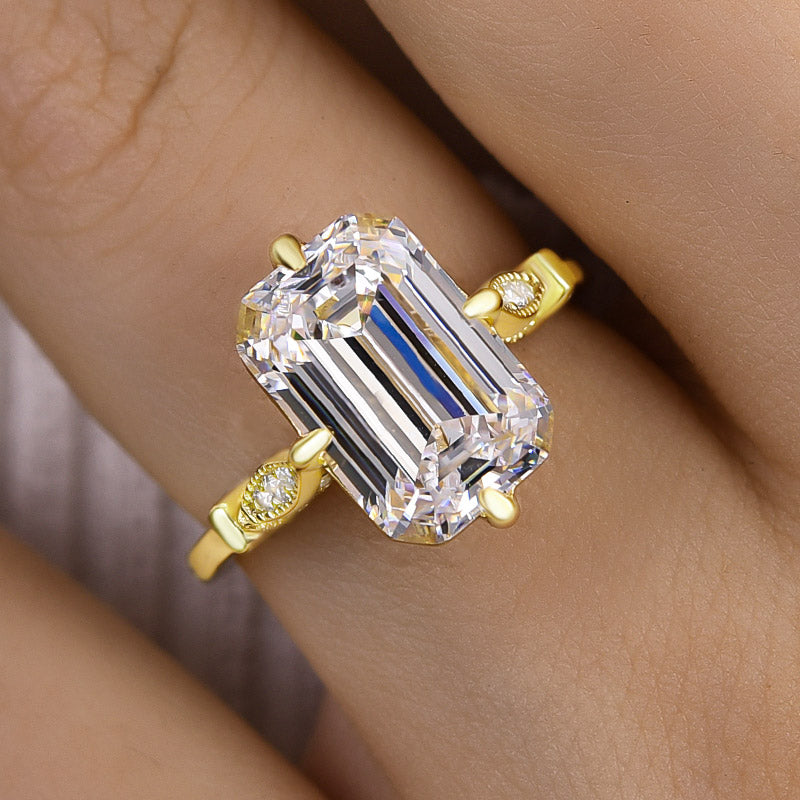 Honorable Yellow Gold Emerald Cut Engagement Ring