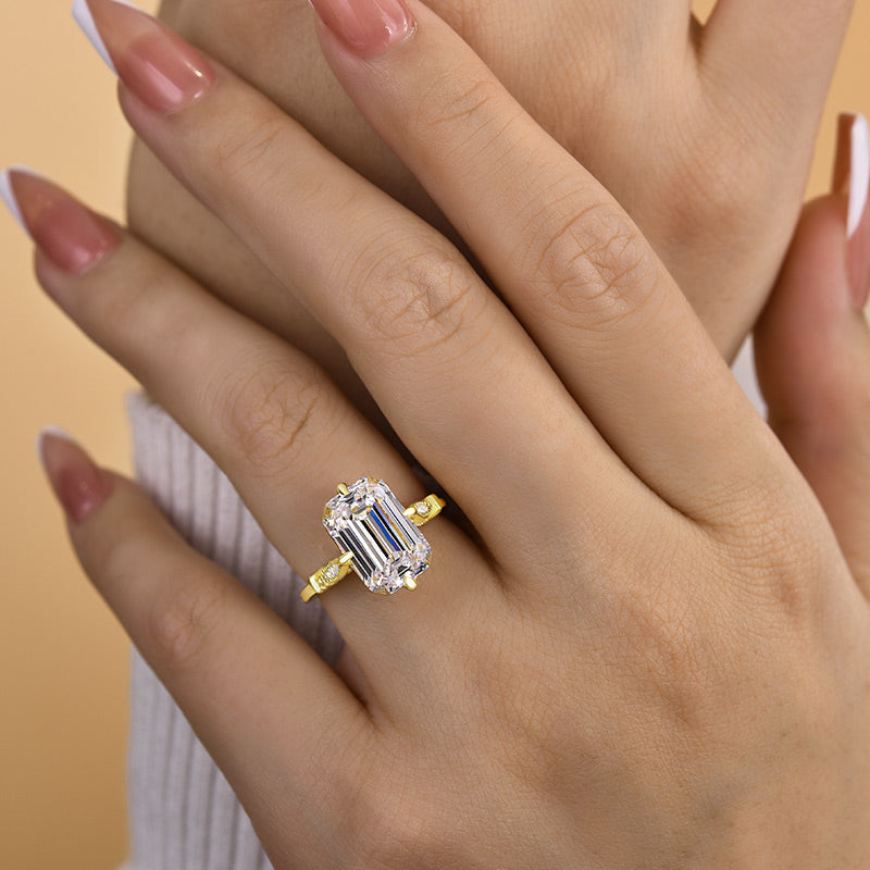 Honorable Yellow Gold Emerald Cut Engagement Ring