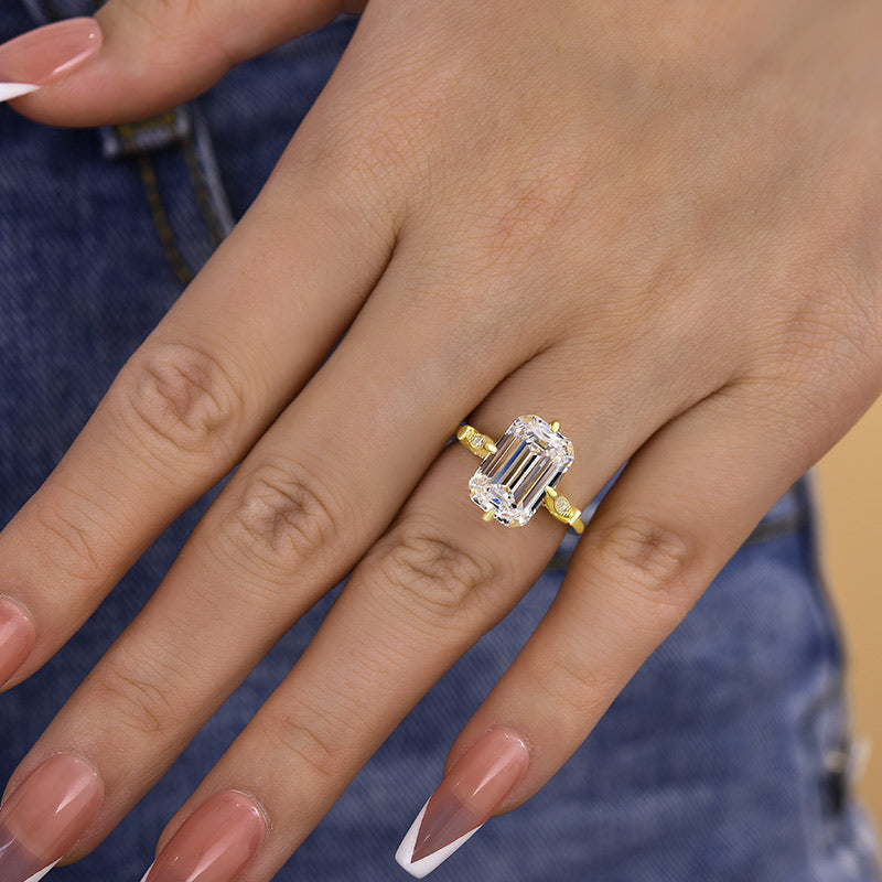 Honorable Yellow Gold Emerald Cut Engagement Ring