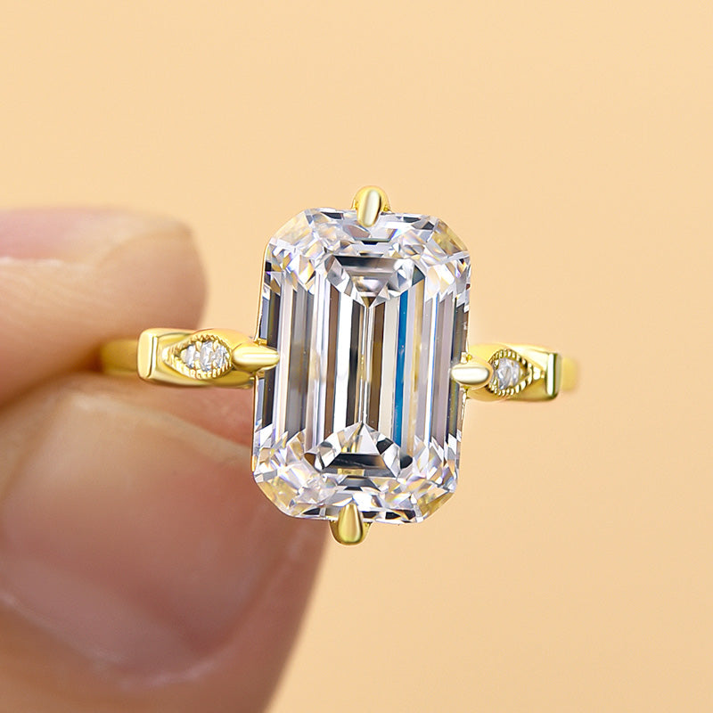 Honorable Yellow Gold Emerald Cut Engagement Ring