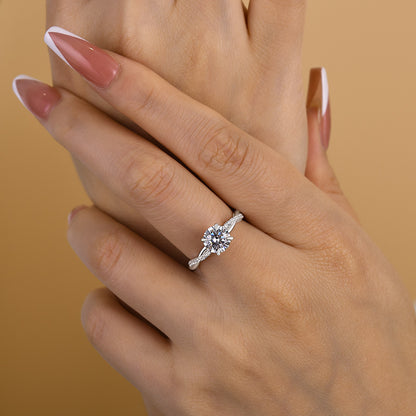 Twist 1.25 Carat Round Cut Promise Ring For Her In Sterling Silver