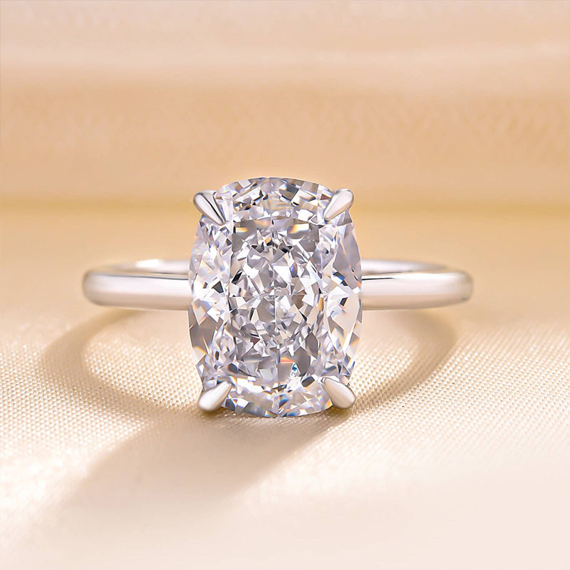 Sparkle Crushed Ice Cushion Cut Simulated Diamond Engagement Ring