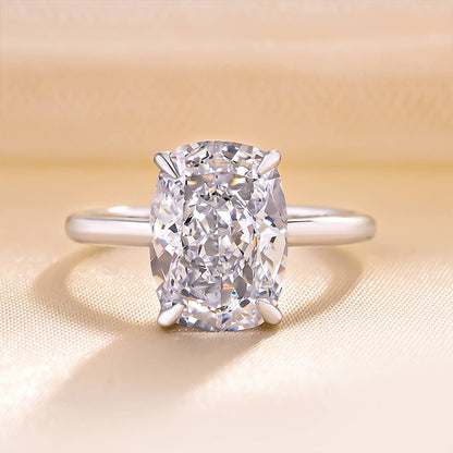 Sparkle Crushed Ice Cushion Cut Simulated Diamond Engagement Ring