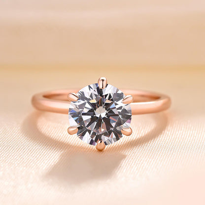 Classic Round Cut Solitaire Engagement Ring for Her In White Gold