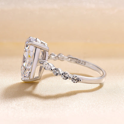 Sparkle Pear Cut Sona Simulated Diamond Engagement Ring In Sterling Silver-Maxinejewelry