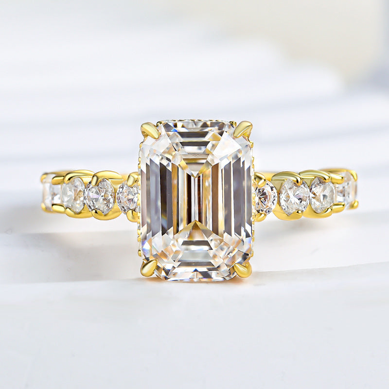 Honorable Yellow Gold Emerald Cut Engagement Ring