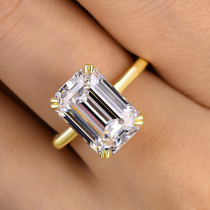 Gorgeous Yellow Gold Emerald Cut Engagement Ring