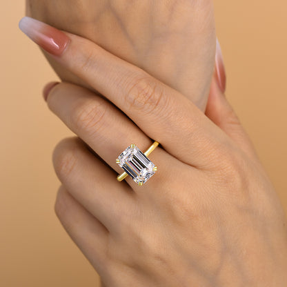 Gorgeous Yellow Gold Emerald Cut Engagement Ring