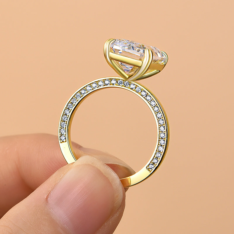 Gorgeous Yellow Gold Emerald Cut Engagement Ring