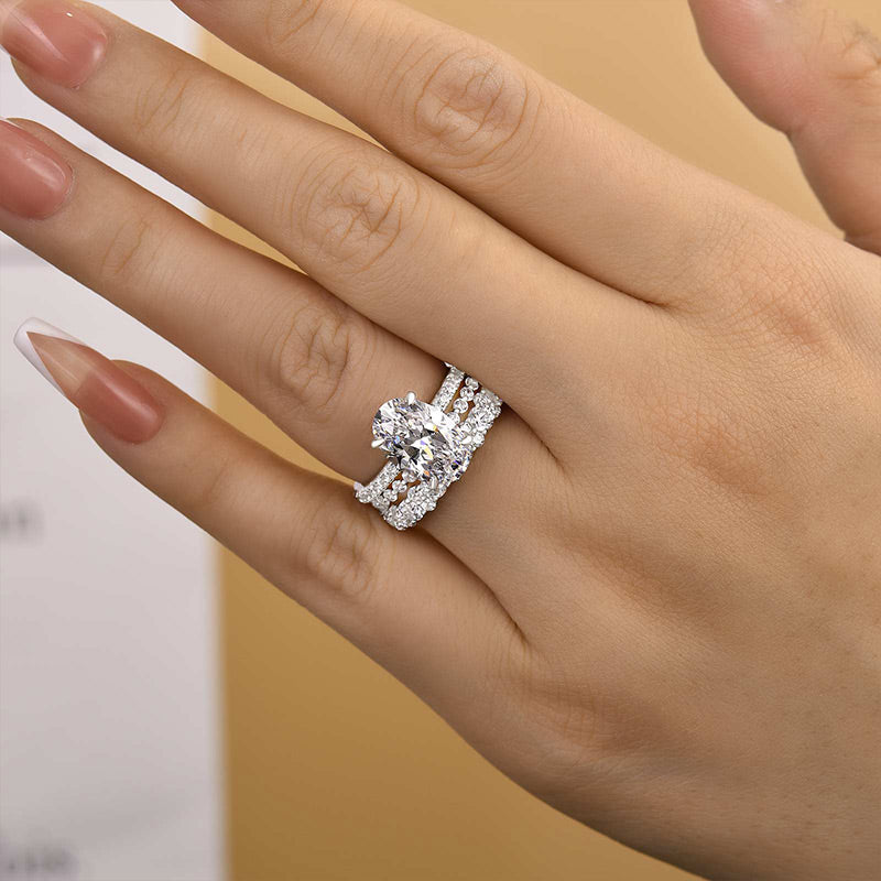 Timeless Oval Cut 3PC Ring Set